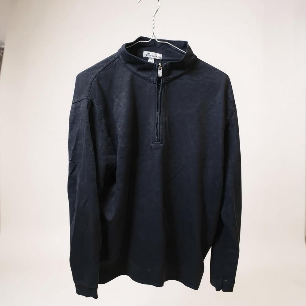 Large Peter Millar Blue Zip Up Sweater